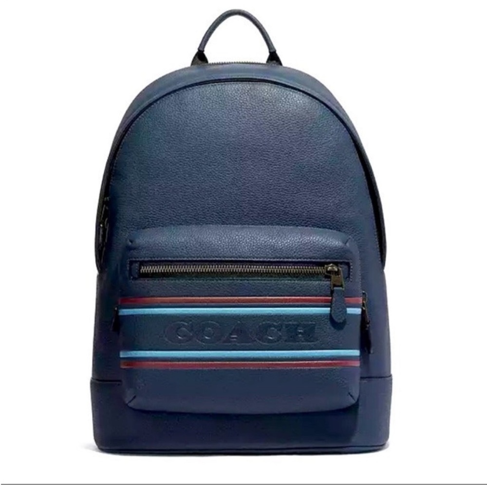 New-no tags, Coach West Backpack with Coach stripe